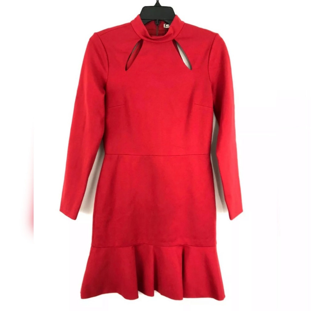 Alice & Olivia Red Cutout Dress - Picture 2 of 5